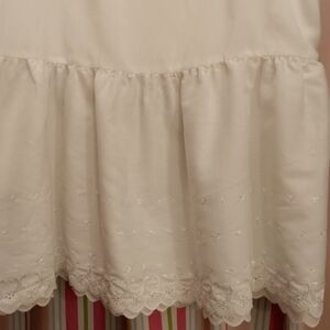 Vintage Twin Springs Industries White Eyelet Embroidered Bedskirt Dust Ruffle